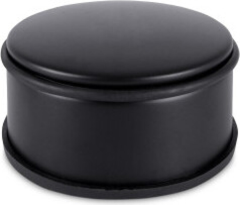 Dørstopper i sort metall med gummideksel, ingen montering