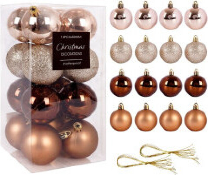 16 uknuselige juletrekuler: glitrende, matte og skinnende