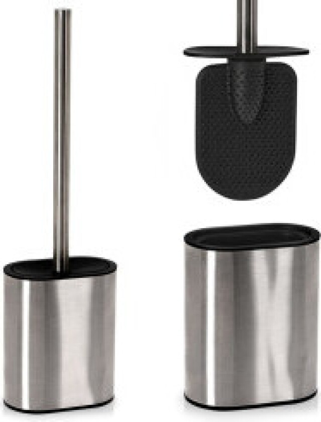 Toalettbørste med beholder i rustfritt stål