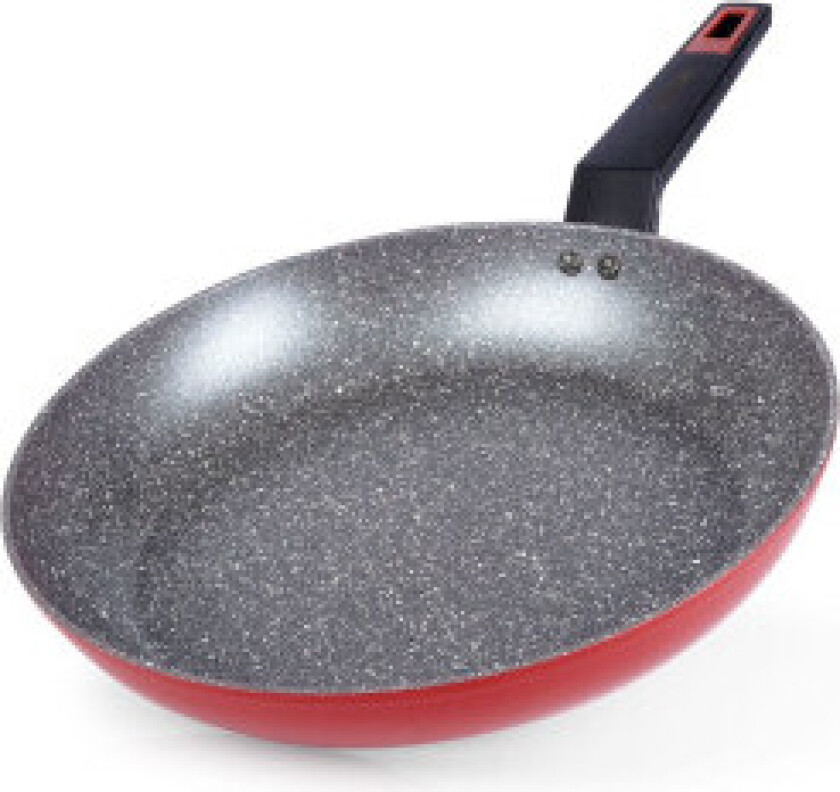 Stekepanne med fem lag, non-stick granitt, tåler oppvaskmaskin.