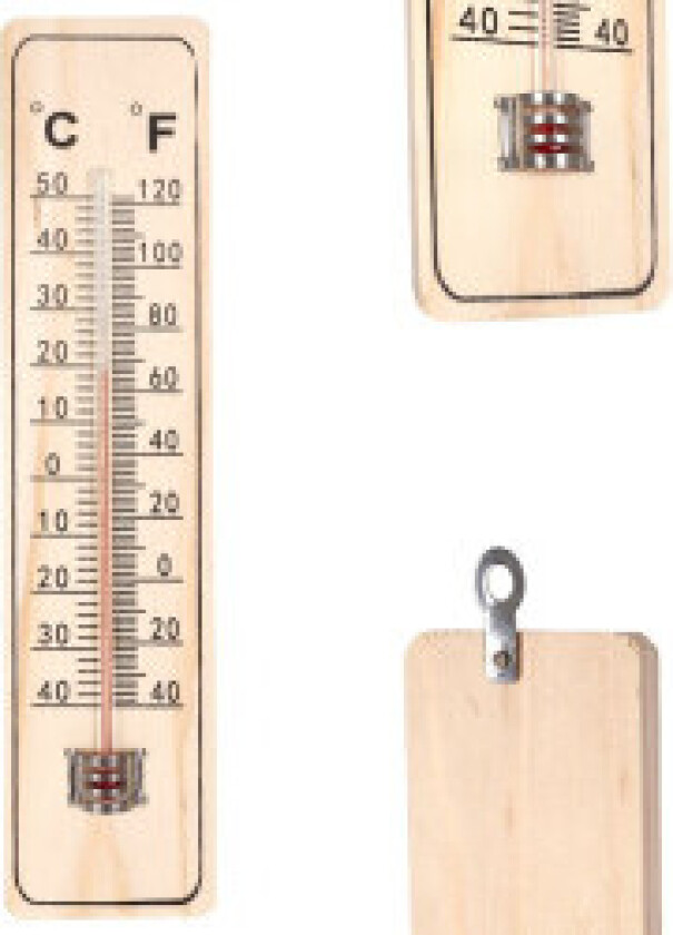 Klassisk termometer for innendørs og utendørs i MDF-plate