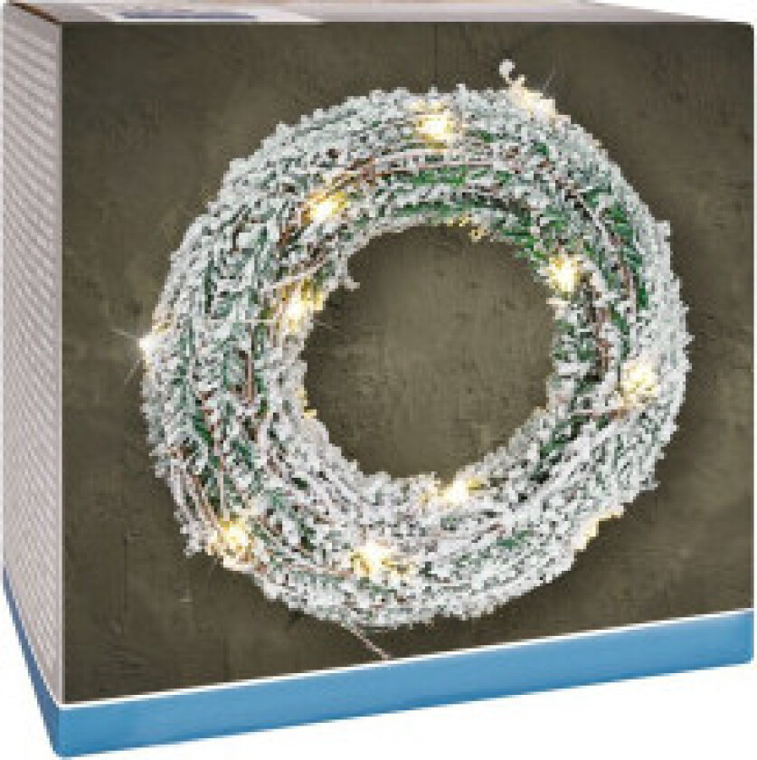 Julekrans med LED-lys for en festlig atmosfære