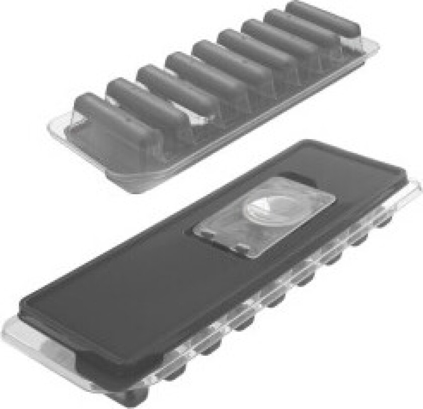 Isform med lokk for ni avlange isbiter, silikonbunn