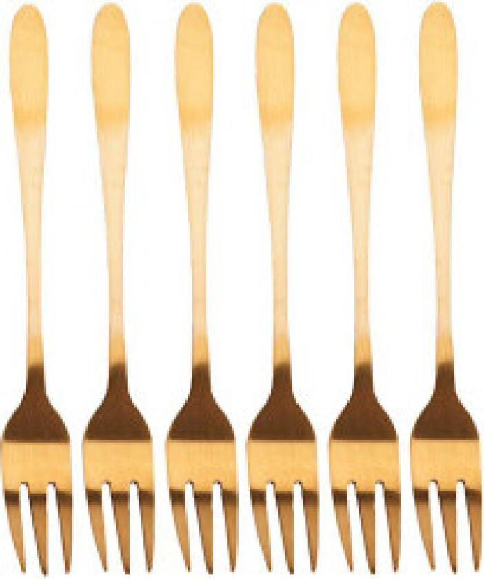 Gullfargede gafler i rustfritt stål for elegant borddekking