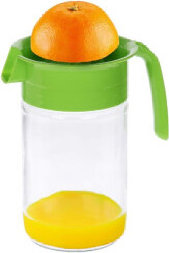 Sitruspresse med tut og glassbeholder for fersk juice