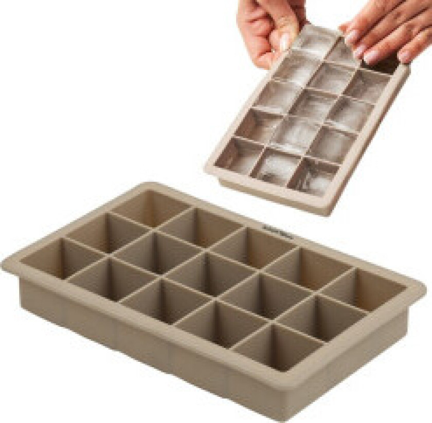 Stor silikonform for firkantede isbiter - 15 stk