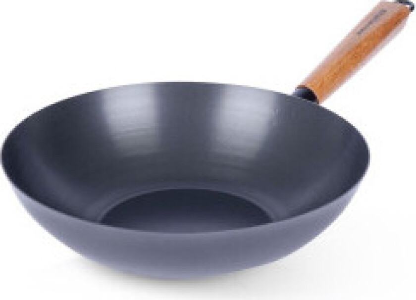 Wok i karbonstål med non-stick for asiatisk matlaging