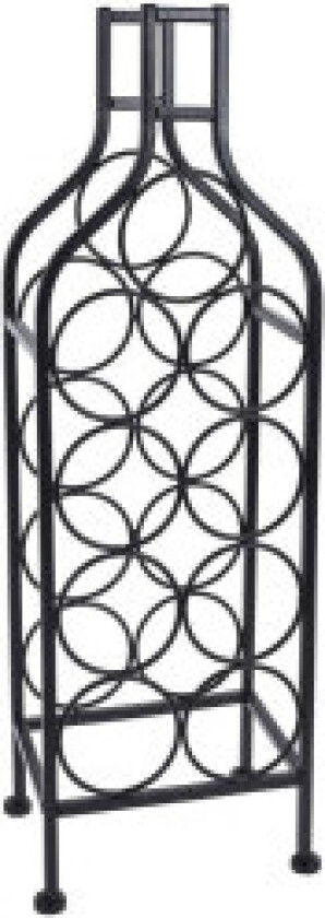 Elegant svart metall vinstativ for 6 flasker
