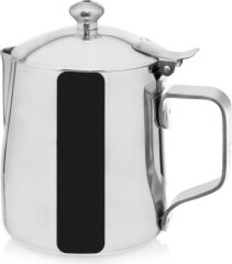 Melkekanne med lokk i rustfritt stål for kaffe og møter