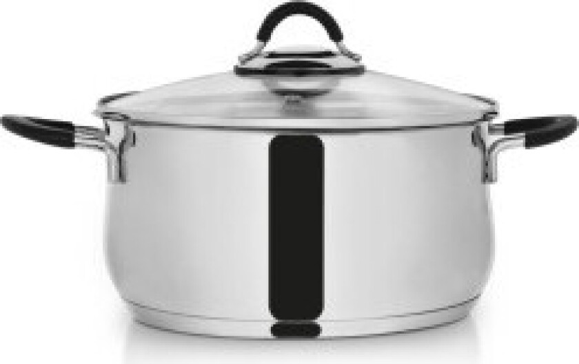 Premium kasserolle i rustfritt stål med damputløserlokk