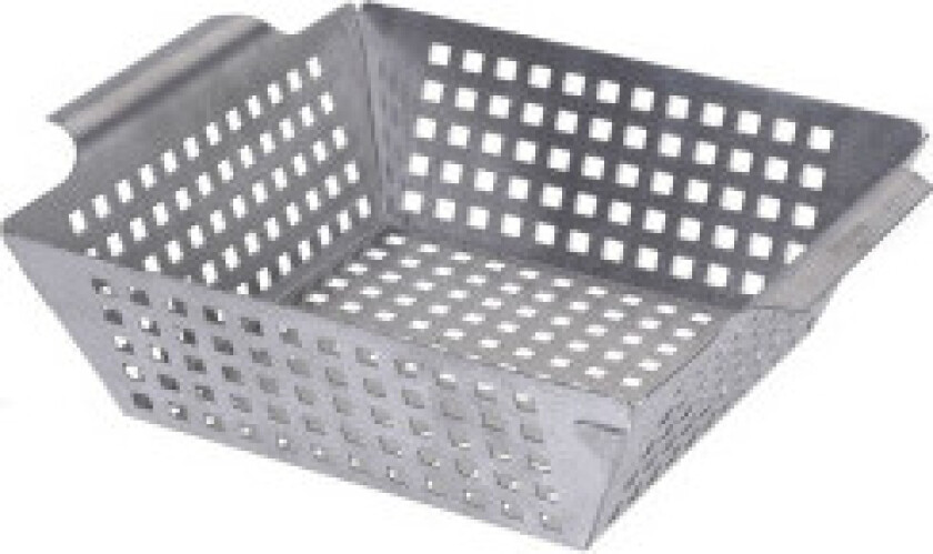 Grillkurv i rustfritt stål med perforert overflate