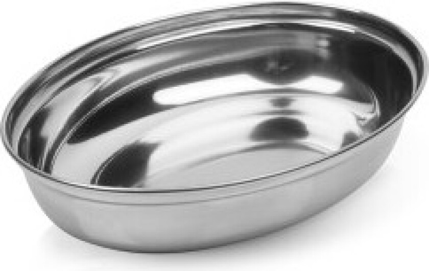 Oval serveringsskål i høyglans rustfritt stål