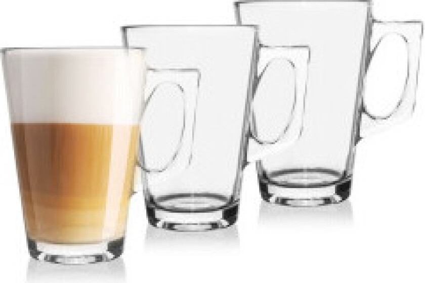 Sett med 3 solide glass for kaffe, te og andre drikker