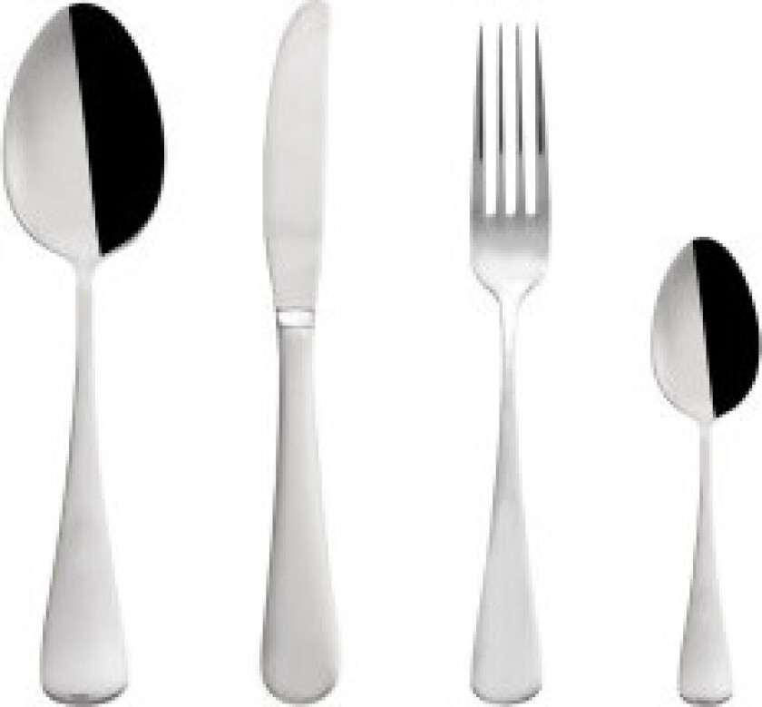 Elegant bestikksett for 6 personer i rustfritt stål