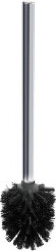 Sort toalettbørste med utskiftbar børste, stål og slitesterk