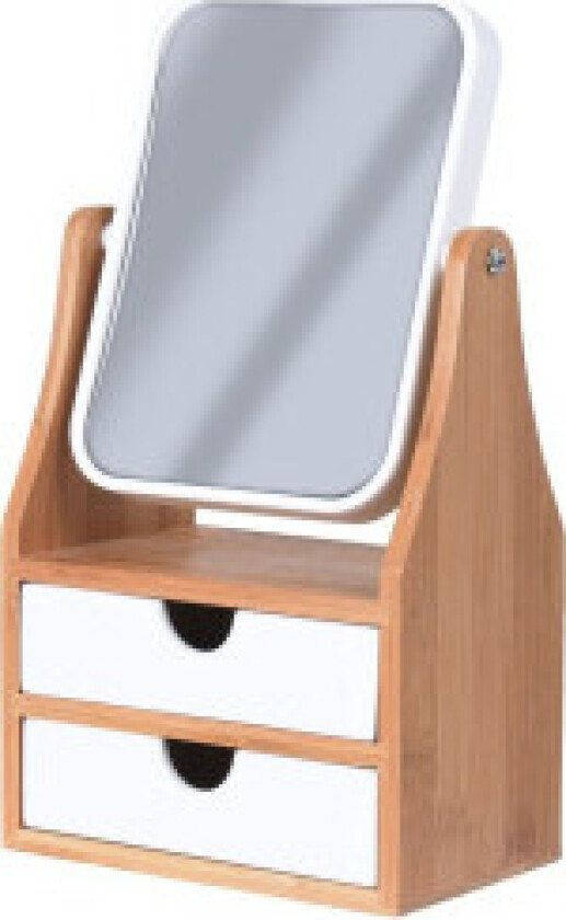 Praktisk sminkespeil med oppbevaring og minisminkebord