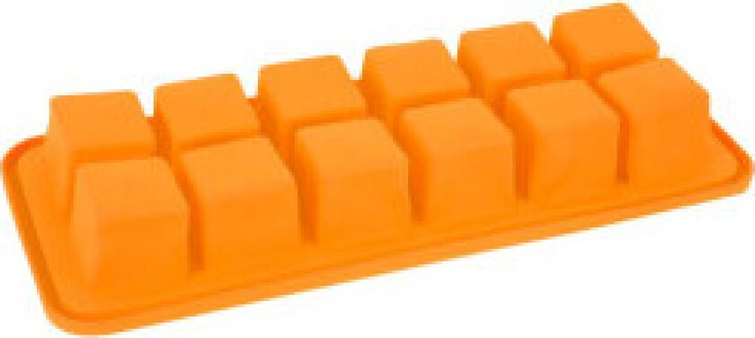 Isform for 12 kubeformede isbiter med graverte prikker