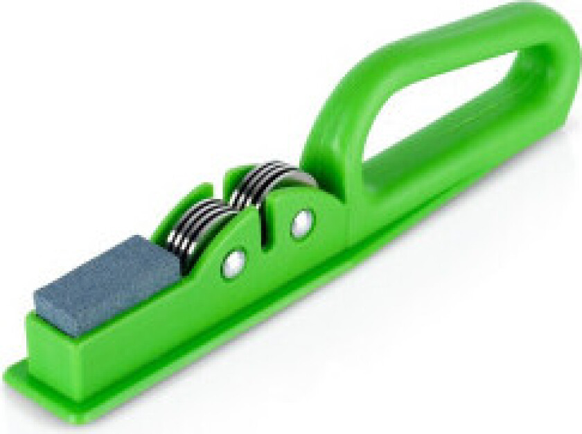 Knivsliper for rustfrie kniver med bryne og metallruller