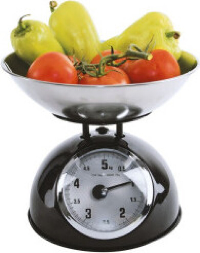 Stilig retro kjøkkenvekt med avtagbar skål, Kapasitet 5 kg