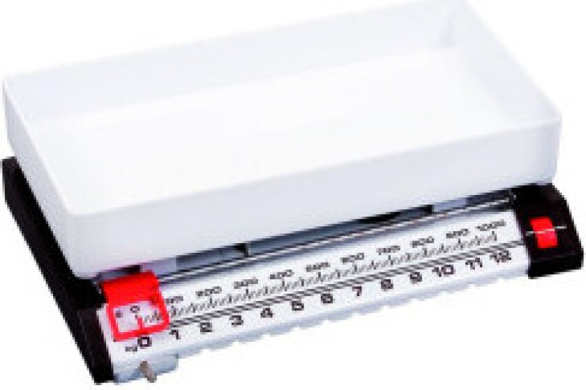 Tidløs kjøkkenvekt, nøyaktig, veier opptil 13 kg.