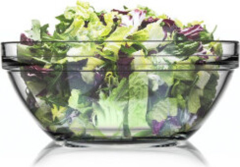 Stor serveringsskål i glass for salater og snacks
