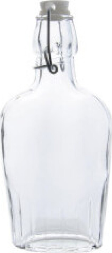 Liten glassflaske 180 ml med tett klemmelukking