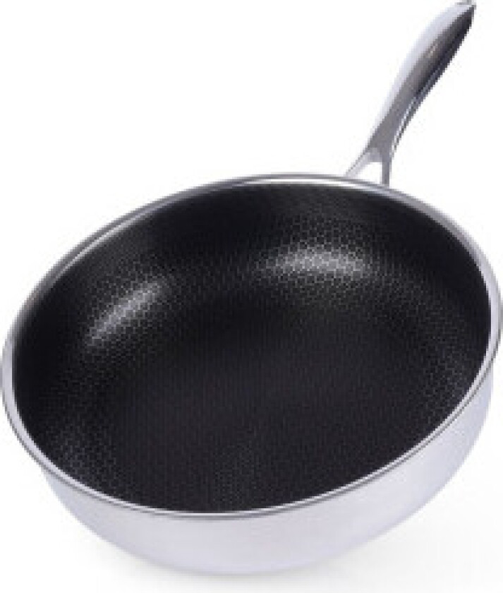 Hybrid stekepanne: Non-stick, rustfritt stål, metallredskaper