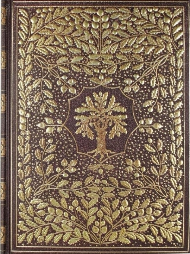 Stitched Notebook Forgylt Livets Tre