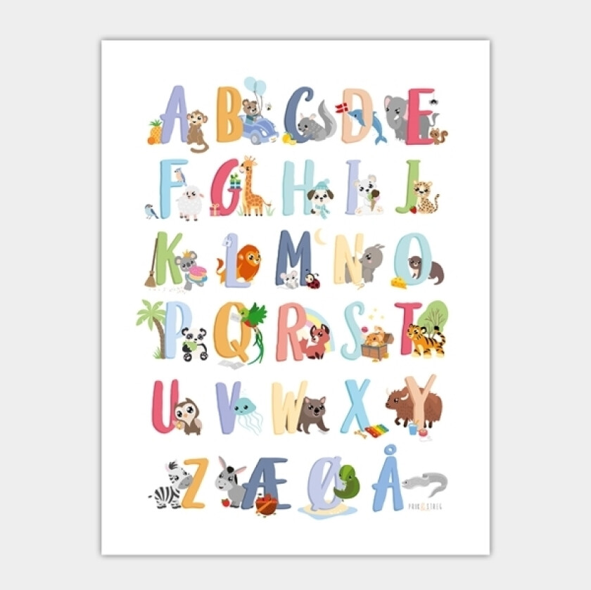 Alfabetplakat Dansk 50X70cm