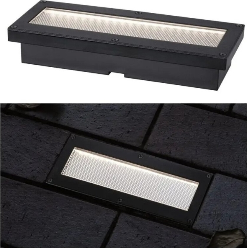 94576, Gulvlys, Sort, Plast, Rustfritt Stål, Ip67, Inngang, Gangsti, Terrasse, Iii