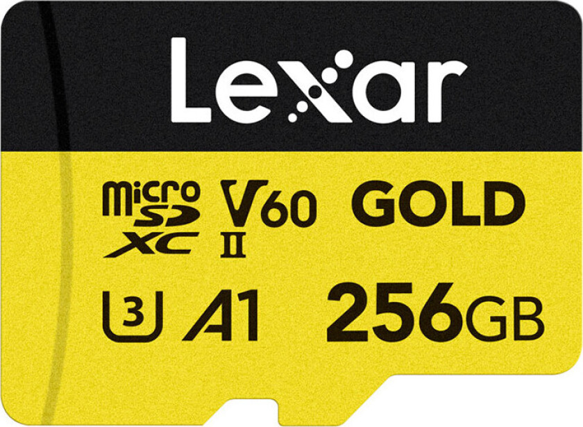 microSDXC Gold-minnekort for kameraer - UHS-II, V60/U3, 280MB/s - 256GB