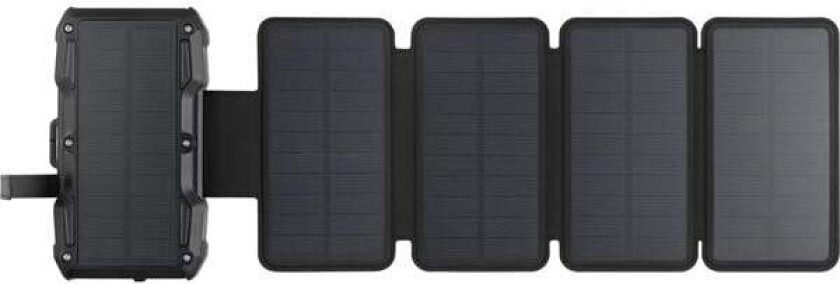 Solar 5-Panel Nødlader - Svart - 27000 mAh
