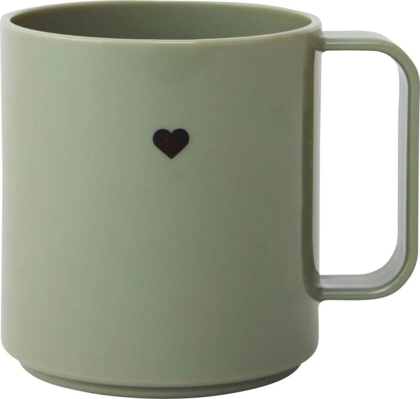 Mini Love kopp med håndtak Olive Green