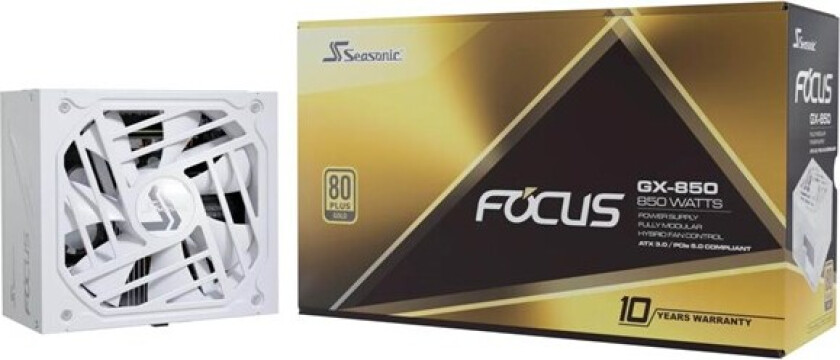 Focus GX 850 ATX 3.0 White Strømforsyning (PSU) - 850 Watt - 80 Plus Gold sertifisert