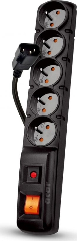 Hsk Data Acar Power Strip Acar F5 Iec Surge Protector 5 Sockets 5 M Black (W0088)