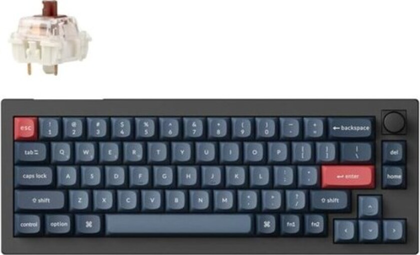 V2 MAX Wireless QMK/VIA Hot Swap Jupiter Brown - Carbon Black - Tastatur - Uten talltastatur - Nordisk - Svart