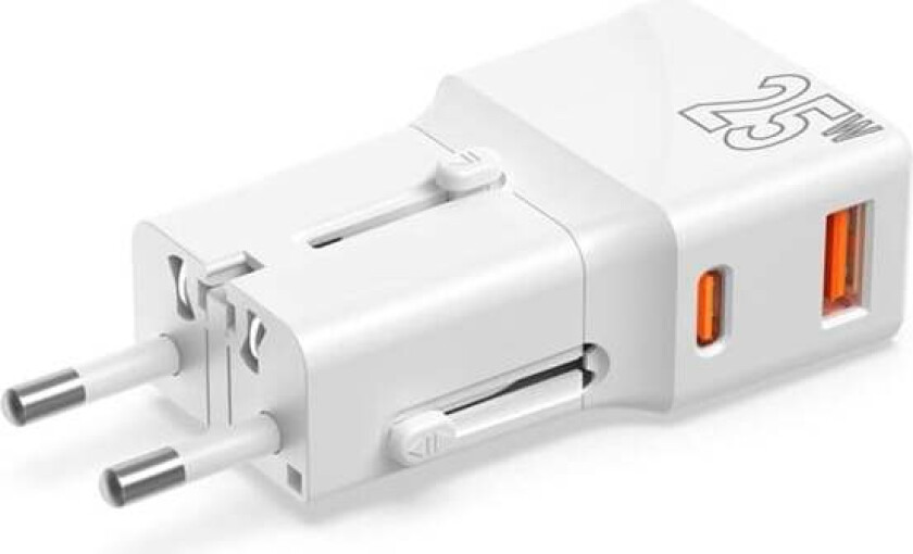 Travel adapter 25W EU/US/UK/AU whi