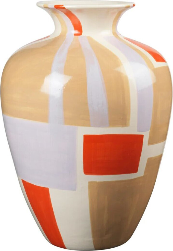 Dana vase 50 cm Off-white-orange-purple-grey