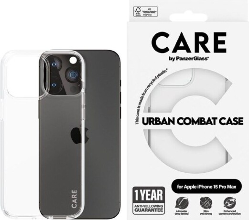 Flagship Case Transparent Urban Combat w. Clear Frame iPhone 15 Pro Max