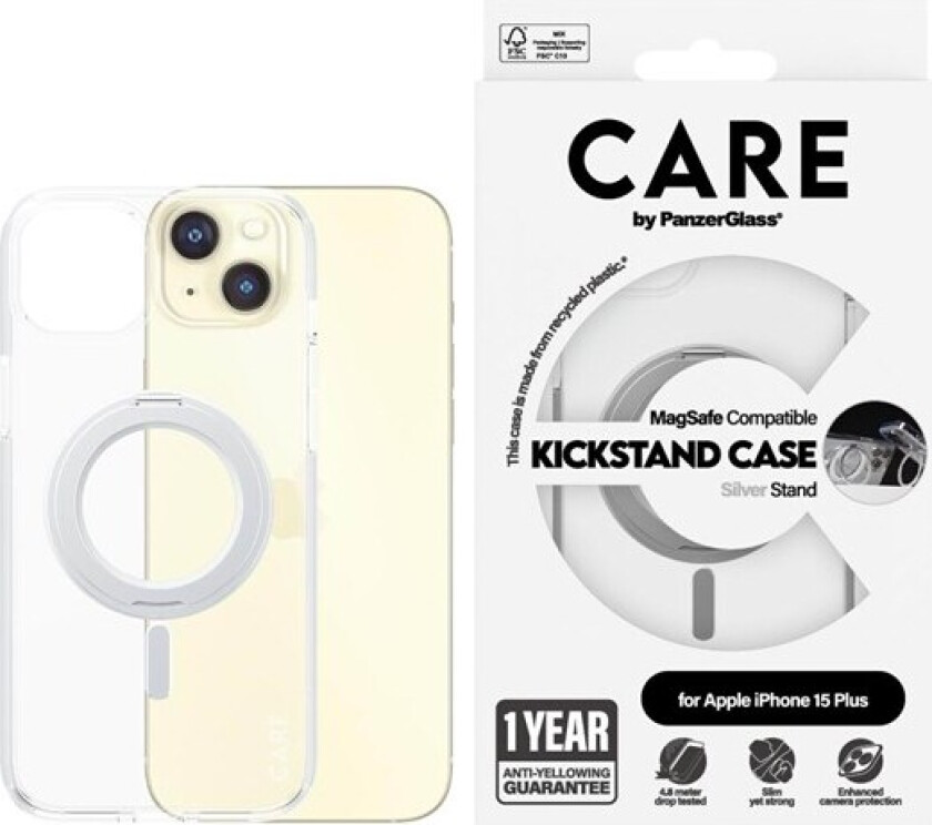 Feature Case Transparent w. Silver Kickstand & MagSafe iPhone 15 Pro Max