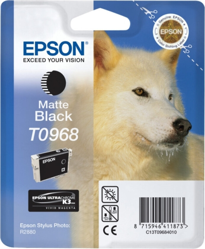 T0968 - matte black - original - ink cartridge - Blekkpatron Matt svart