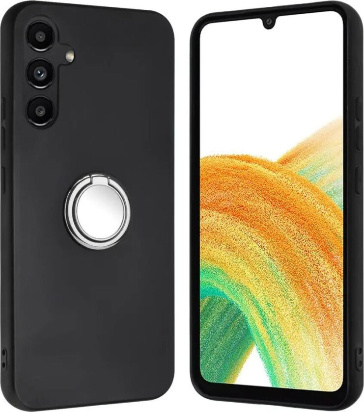 Samsung Galaxy S24 FE Fleksibelt Plast Deksel med Magnetisk Ringstøtte – Sølv