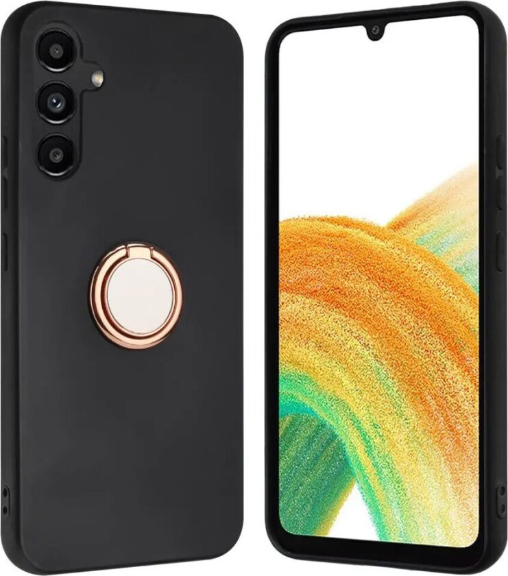 Samsung Galaxy S24 FE Fleksibelt Plast Deksel med Magnetisk Ringstøtte – Rose Gold