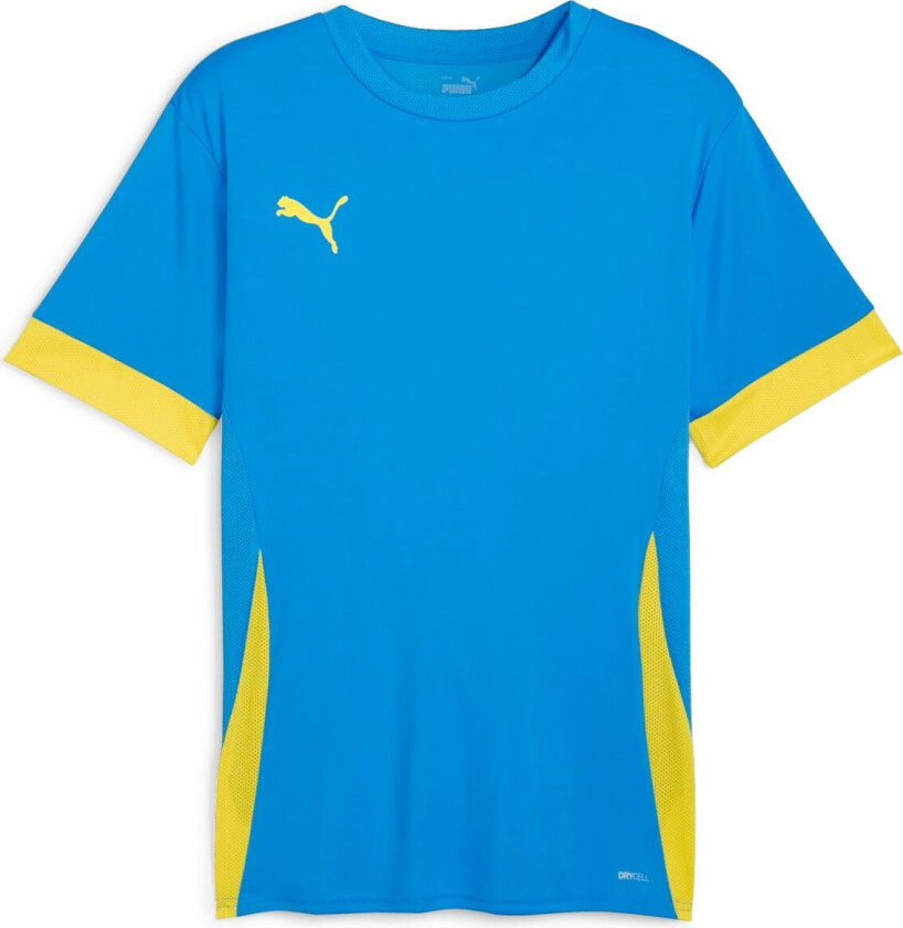 Trenings T-skjorte Teamgoal - Electric Blue Lemonade/gul Barn, størrelse 116 cm