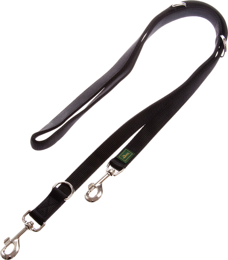 nylon hundebånd, svart - 200 cm