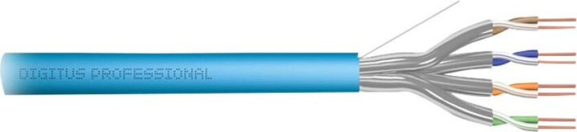 Professional - Installation Cable - 100 M - 7.2 Mm - U/Ftp - Simpleks - Cat 6A - Ieee 802.5/Ieee 802.3 - Halogenfri, Solid - Lys Blå, Ral 501