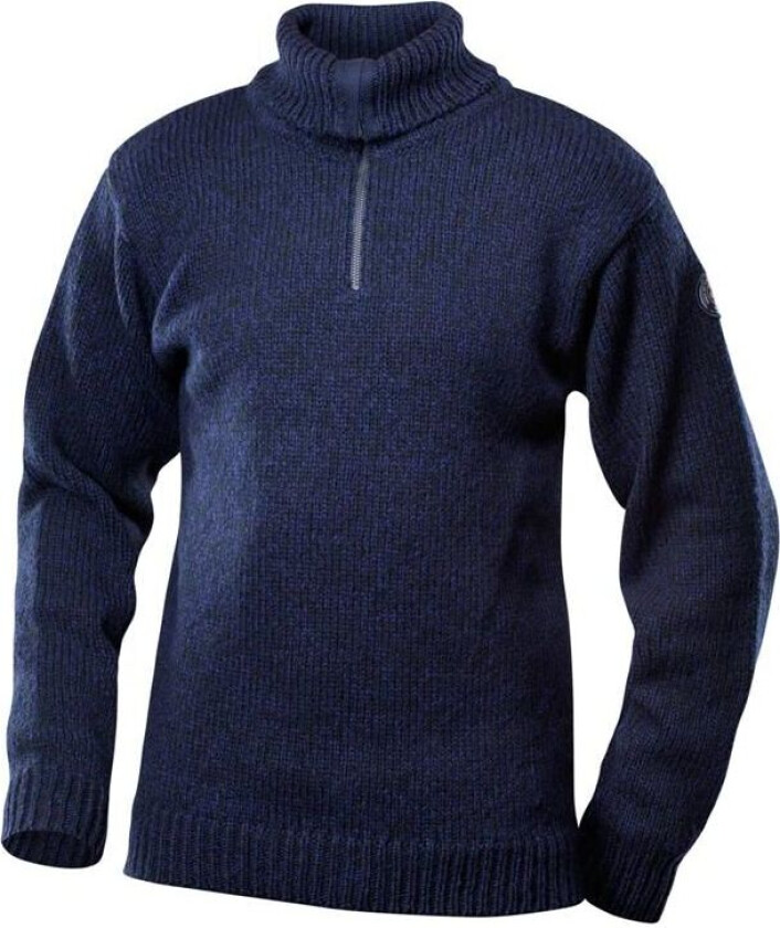 Nansen Sweater Zip Neck Dark Blue Melange XXL