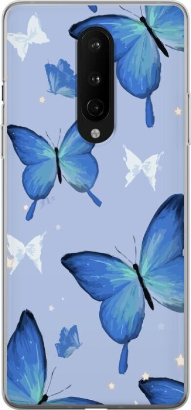 Mobildeksel til OnePlus 8 med Blå sommerfugler motiv