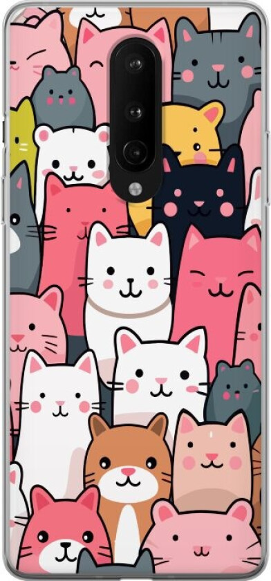 Mobildeksel til OnePlus 8 med Kattmønster motiv