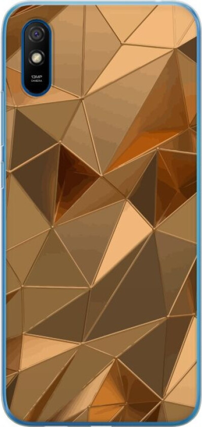 Mobildeksel til Xiaomi Redmi 9AT med 3D Gull motiv